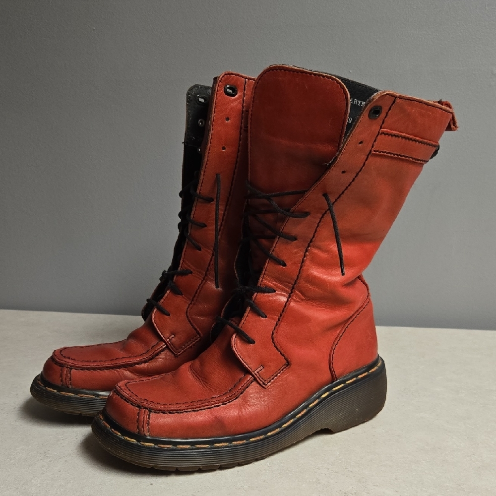 Dr. Martens Women's Burnt Orange Combat Boots MADE IN ENGLAND